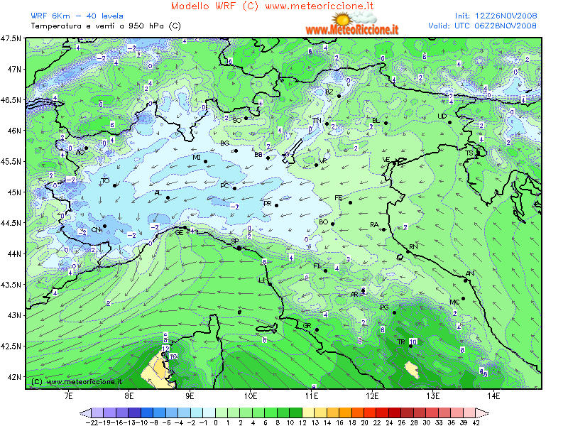 Temperature a 950hPa