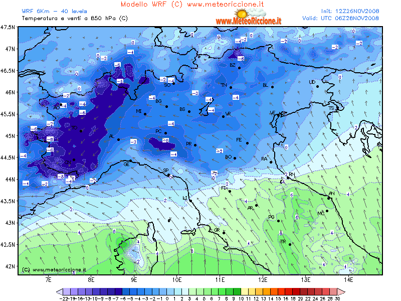 Temperature a 850hPa